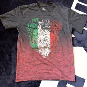 American Fighter boys Tee - Black, Red, white and Green
